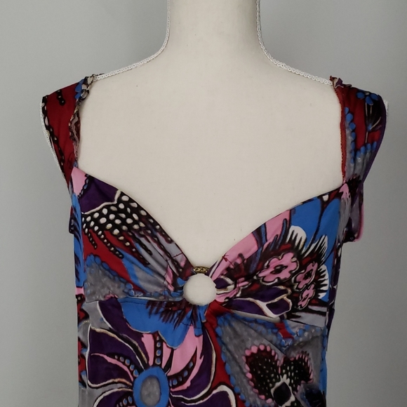 Cavalli Flower Print Dress 42/6 - Picture 2 of 9